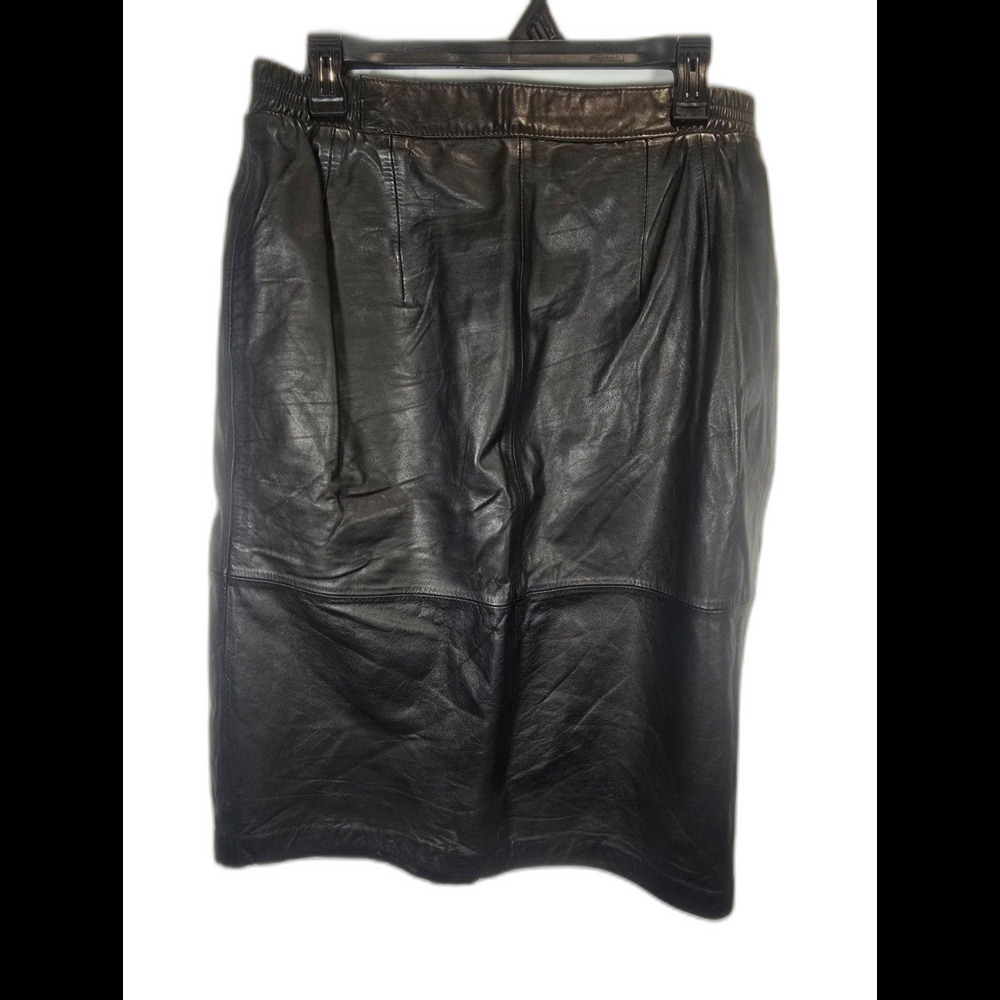 Vintage Leather Skirt Womens 14 Diversity Stretchy Waist Edgy Maxi Lined